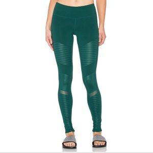 ALO Yoga Women’s Dark Green Moto Leggings